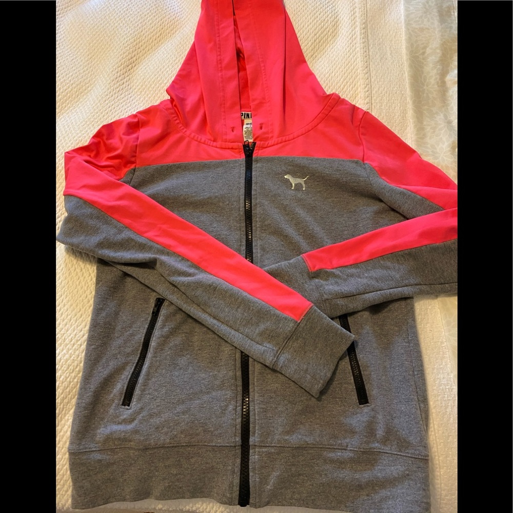 Victoria’s Secret Hot Pink & Gray Hoodie
